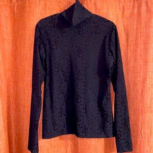 Lace turtleneck see thru blouse